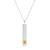 颜色: citrine, MAX + STONE | 14k White Gold Bar Pendant Necklace with 3mm Small Round Gemstone Adjustable Cable Chain 16 Inches to 18 Inches with Spring Ring Clasp