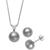 Belle de Mer | 人工养育淡水珍珠项链 (9mm) & 耳钉 (8mm) 套装, 颜色Grey