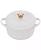 颜色: White, Le Creuset | Stoneware Noël Mini Cocotte with Gold Star Knob, 24 oz.