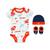 NIKE | Baby Boys or Girls All-Over Print Bodysuit, Hat and Booties Gift Box Set, 3-Piece, 颜色White