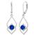 颜色: blue sapphire, MAXCOLOR | Sterling Silver Genuine or Created 5mm Gemstone Dangle Leverback Earrings