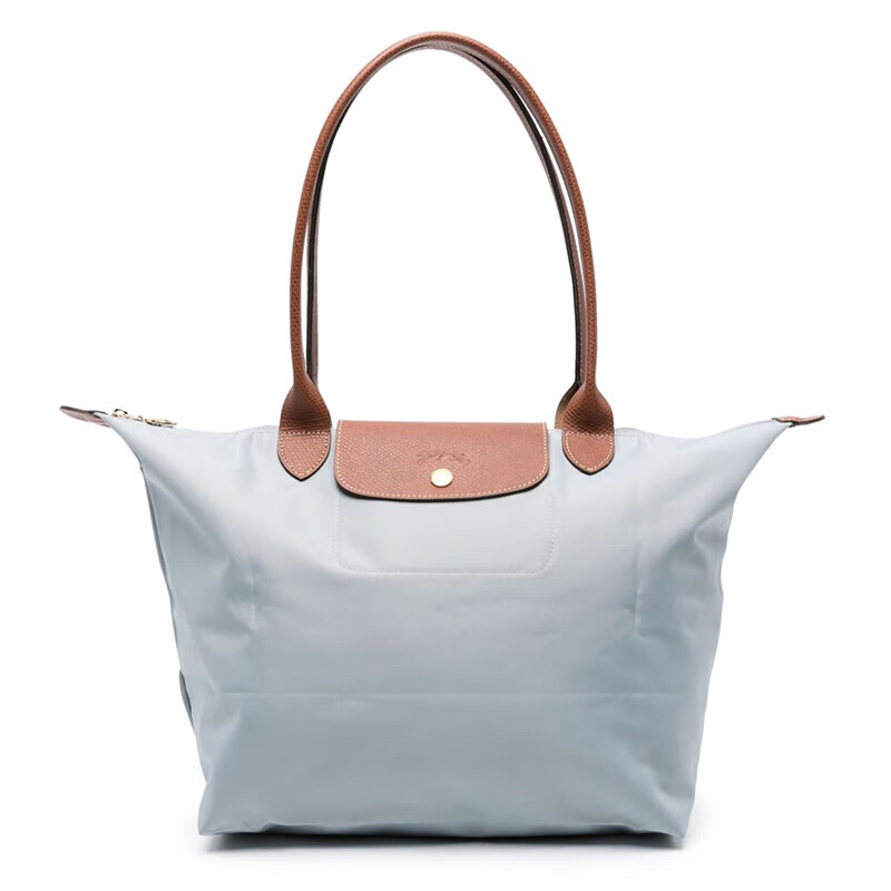 颜色: 灰色P80, Longchamp | LONGCHAMP/珑骧 女士深蓝色帆布金色五金按扣拉链开合大号托特包