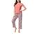 商品第1个颜色Sketched Paisley, INK+IVY | Women's 2 Piece Short Sleeve Top with Cropped Wide Leg Pants Pajama Set