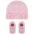 NIKE | Baby Boys or Girls Cable Knit Hat and Booties, 2 Piece Set, 颜色Pink Foam