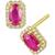 商品Macy's | Sapphire (5/8 ct. t.w.) & Diamond (1/10 ct. t.w.) Halo Stud Earrings in 14k Gold (Also in Ruby & Emerald)颜色Ruby