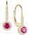 颜色: Ruby, Macy's | Lab-Grown Sapphire (1/2 ct. t.w.) & Lab-Grown White Sapphire (1/6 ct. t.w.) Halo Drop Earrings in 14k Rose Gold-Plated Sterling Silver (Also in Lab-Grown Ruby & Lab-Grown Opal)