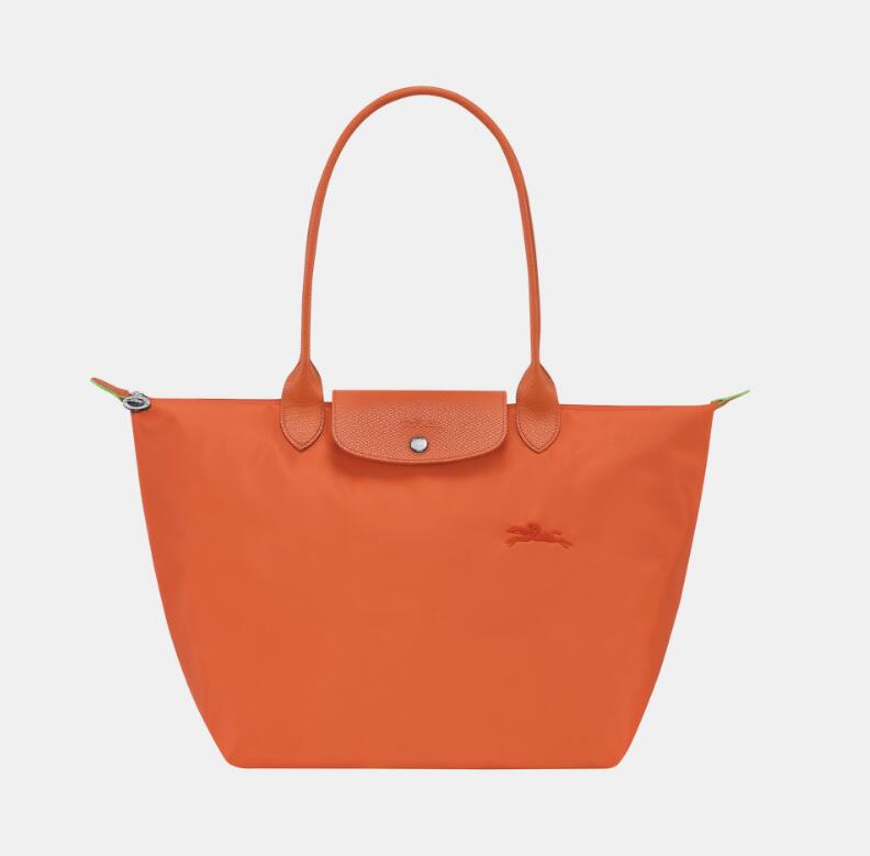 商品第1个颜色橘红, Longchamp | 珑骧女士大号长柄织物可折叠手提单肩饺子包 L1899（香港仓发货）