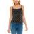 商品Ultra Flirt | Juniors' Emma Printed Ruched Tank Top颜色Black Floral