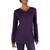 商品Karen Scott | Karen Scott Womens Heathered V-Neck Pullover Sweater颜色Purple Dynasty