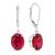 颜色: created ruby, MAX + STONE | 14K White Gold 8X10mm Oval Gemstone Dangle Earrings