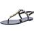 color Black/Semi Shine Rubber, Stuart Weitzman | Stuart Weitzman Womens Jaide Slingback Embellished Jelly Sandals