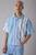 颜色: Blue + White Stripe, Urban Outfitters | UO Stripe Cutoff Oxford Shirt
