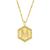 color M, Essentials | Gold Plate Diamond Cut Initial Pendant Necklace, 16" + 2" extender