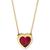 商品第5个颜色Lab-Created Ruby, Macy's | Gemstone Bezel Heart 18" Pendant Necklace in 10k Gold