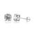 颜色: white-5mm, Genevive | Sterling Silver White Gold Plated with Clear Cubic Zirconia Solitaire Screw Back Stud Earrings