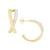 商品第2个颜色Gold-Tone, Essentials | High Polished Clear Crystal Cross Over C Hoop Earring, Gold Plate and Silver Plate