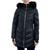 商品Michael Kors | Women's Faux-Fur-Trim Hooded Puffer Coat颜色Black