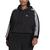color Black, Adidas | adidas Plus 3 Stripe Short Hoodie - Women's