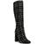 Steve Madden | Women's Ally Cap-Toe Knee High Block-Heel Dress Boots, 颜色Multi Boucle/Black