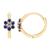 颜色: sapphire, A&M | 14k Yellow Gold 13mm CZ Floral Huggie Earrings, with Endless Back, Women’s, Unisex