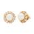 商品Kate Spade | Gold-Tone Candy Shop Imitation Pearl Halo Stud Earrings颜色Cream/gold