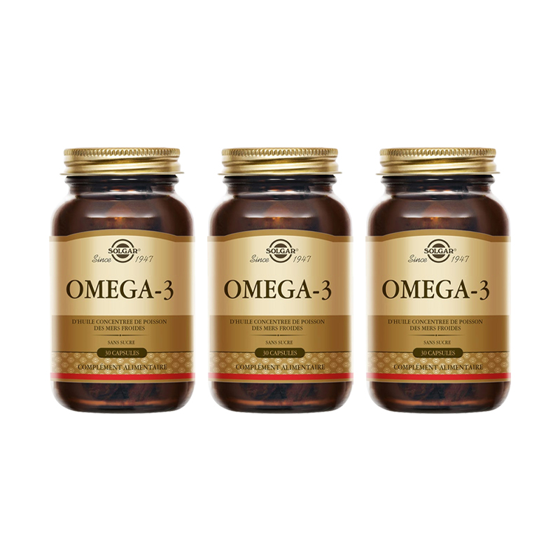 颜色: 30粒*3瓶, Solgar | Solgar Omega-3浓缩鱼油 30-60-120粒 提高记忆力改善视力