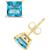 颜色: Blue Topaz, Macy's | Princess-cut Gemstone Stud Earrings in 14K Yellow Gold