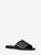 商品Michael Kors | McGraw Woven Leather Slide Sandal颜色BLACK