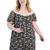 color Black Floral, Love, Fire | Trendy Plus Size Mesh Top