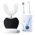 颜色: Black, V-WHITE | Electric Toothbrush Adults - Ultrasonic U-Shaped Toothbrushes for Teeth Whitening - 360° Mouth Cleansing, Hands free Gums Protection - Wireless Charging & LED Light - Waterproof IPX7 Certified