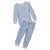 商品第2个颜色Blue Stripe, Tahari | Toddler Girls Striped Long Sleeve Split Neck Top and Jogger 2 Piece Pajama Set