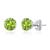 颜��色: peridot, MaxColor | 14k White Gold 6MM Round Stud Gemstone Earrings