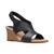 Clarks | Women's Kyarra Aster Cutout Wedge Sandals, 颜色Black Leather