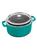 商品Staub | 4-Quart Cast Iron Round Cocotte with Glass Lid颜色TURQUOISE