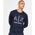 商品Armani Exchange | Men's Regular-Fit Icon Logo-Print Fleece Sweatshirt, Created for Macy's颜色Navy Blue