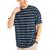 商品Nautica | Men's Loose-Fit Oversized Crew Neck Stripe Pocket T-Shirt颜色Navy