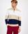 颜色: Safari, Club Room | Men's Bold Stripe Quarter-Zip Sweater, Created for Macy's