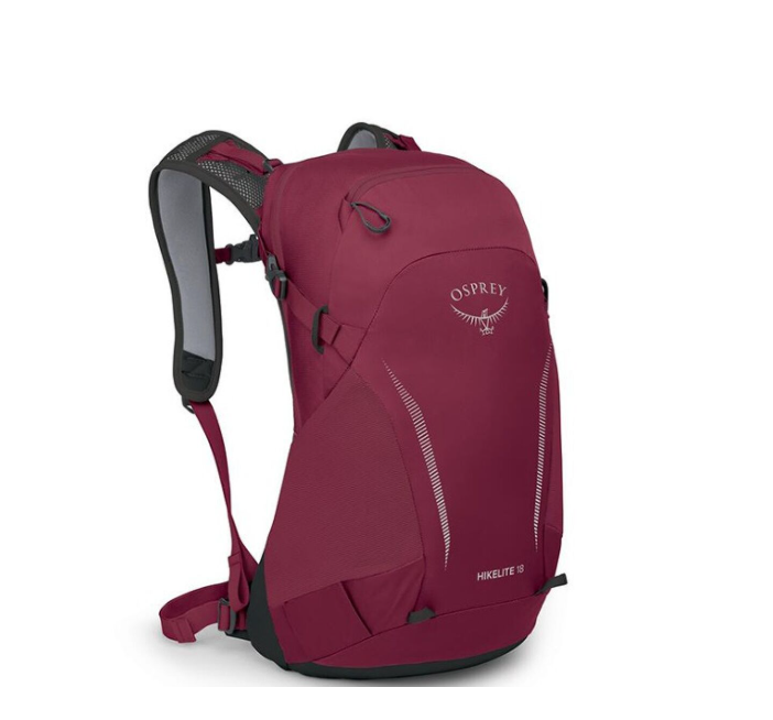 颜色: 樱桃红, Osprey | Hikelite 18L/26L 骇客户外小鹰双肩背包徒步登山背包旅行包（香港仓发货）