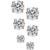 商品Giani Bernini | 3-Pc. Cubic Zirconia Sterling Silver Stud Earrings in 18k Rose Gold-Plated, 18k Gold-Plated and Sterling Silver, Created for Macy's颜色Rose Gold
