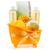 颜色: orange, Freida and Joe | Passion Fruit Fragrance Bath & Body Spa Gift Set in an Apple Green Tub Basket