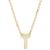 ADORNIA | 14k Gold-Plated Mini Initial Pendant Necklace, 16" + 2" extender, 颜色T
