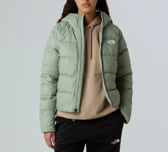 颜色: 薄荷绿, The North Face | 北面 女款连帽拉链Logo长袖羽绒服（香港仓发货）