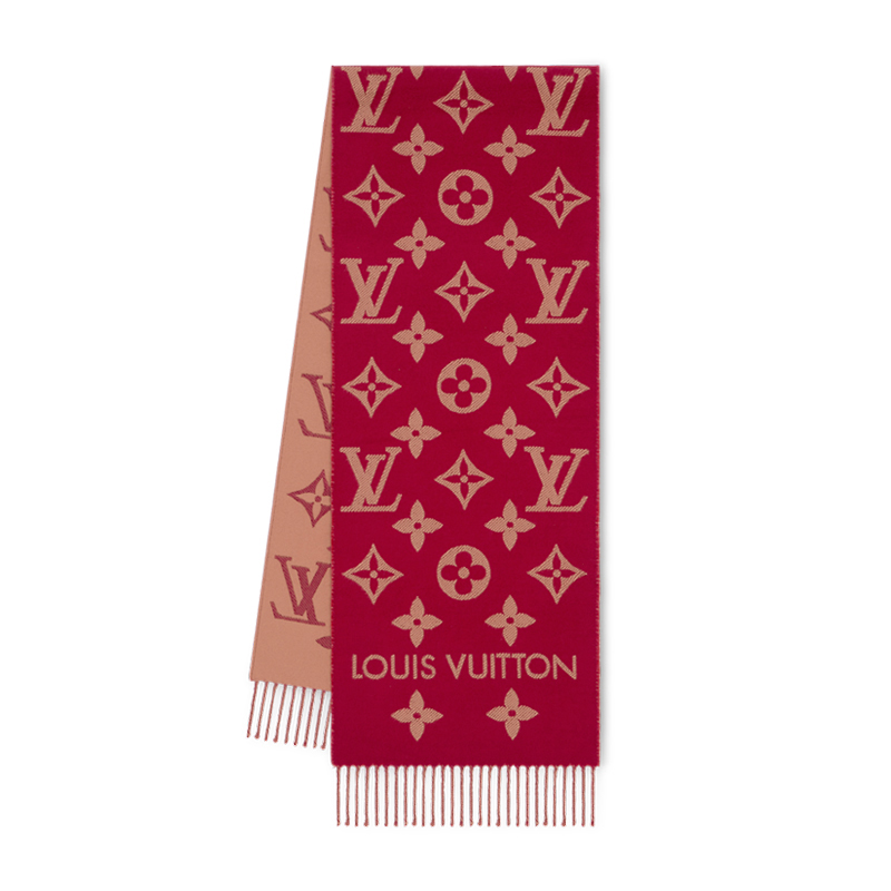 Louis Vuitton | 【预售十天】路易威登 23新款ESSENTIAL女士提花羊毛围巾（两色可选）, 颜色胭脂红