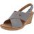 商品Rockport | Rockport Womens Briah Perforated Cork Wedge Sandals颜色Gray