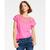 商品Tommy Hilfiger | Women's Lace-Trimmed T-Shirt颜色Dahlia