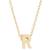 ADORNIA | 14k Gold-Plated Mini Initial Pendant Necklace, 16" + 2" extender, 颜色R