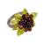 商品第3个颜色Plum, Saro Lifestyle | Flower and Leaves Design Beaded Napkin Ring, Set of 4
