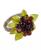 颜色: Plum, Saro Lifestyle | Flower and Leaves Design Beaded Napkin Ring, Set of 4