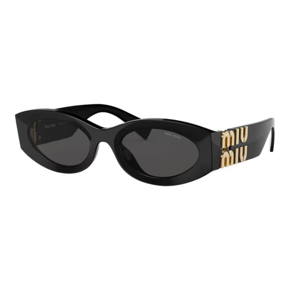 颜色: BLACK, Miu Miu | MIU MIU缪缪logo装饰太阳眼镜