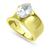 商品第3个颜色Gold, Macy's | Cubic Zirconia Prong Set Oval Stone on Polished Cigar Band in Silver Plate and Gold Plate